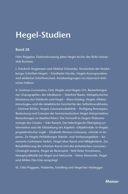 Hegel-Studien Band 28 - 