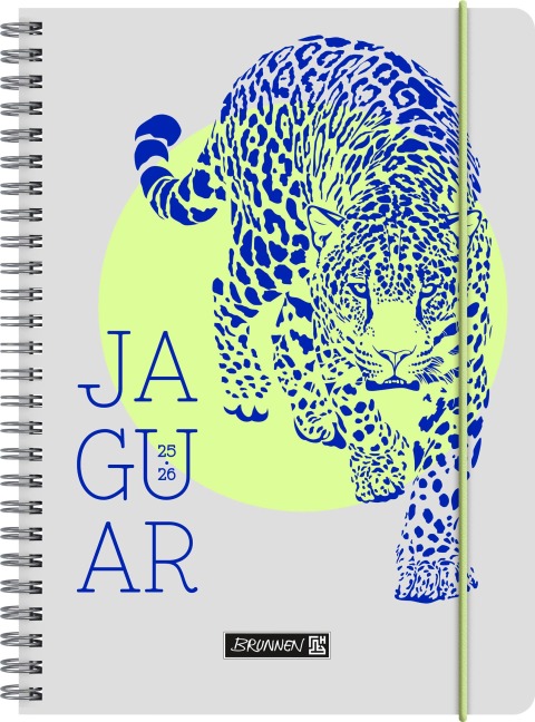 BRUNNEN Schülerkalender (2025/2026) "Jaguar", 2 Seiten = 1 Woche, A5, 208 Seiten, Papier-Einband - 