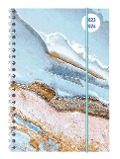 Collegetimer Blue Marble 2023/2024 - Schüler-Kalender A5 (15x21 cm) - Marmor - Ringbindung - Weekly - 224 Seiten - Terminplaner - Alpha Edition - 