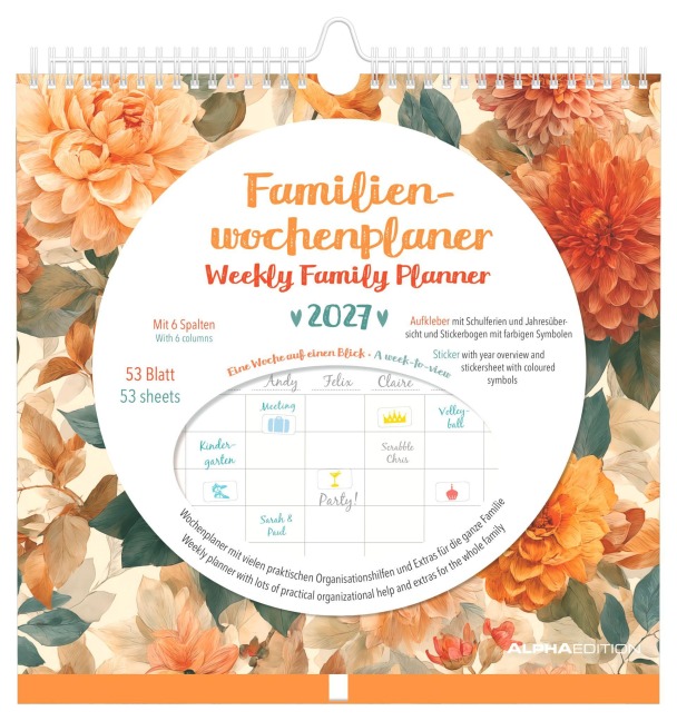 Familienwochenkalender Flowers 2027 - 