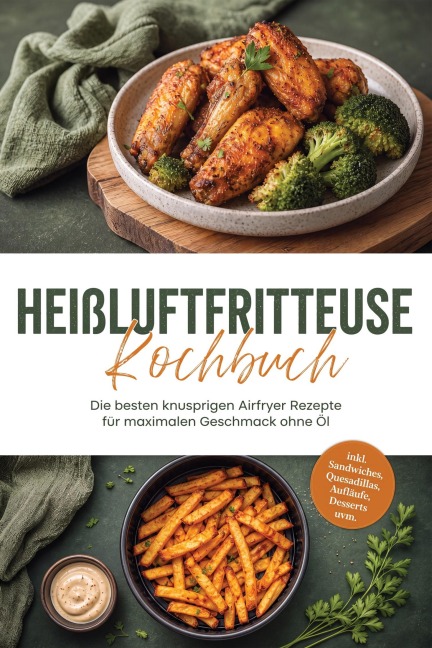 Heißluftfritteuse Kochbuch: Die besten knusprigen Airfryer Rezepte für maximalen Geschmack ohne Öl - inkl. Sandwiches, Quesadillas, Aufläufe, Desserts uvm. - Maria Zurbrügge