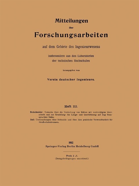 Mitteilungen über Forschungsarbeiten - Otto Bretschneider, E. Steil