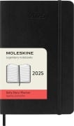 Moleskine 12 Monate Tagesnotizkalender 2025, P/A6, 1 Tag = 1 Seite, Weicher Einband, Schwarz - 