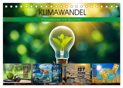 Cover-Bild zum Titel 'KLIMAWANDEL - Impressionen mit Sprüchen (Tischkalender 2026 DIN A5 quer), CALVENDO Monatskalender' von 'Susan Michel'