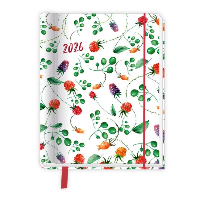 Trötsch Taschenkalender A6 Wire-O Motiv Früchte 2026 mit Postkarten - 