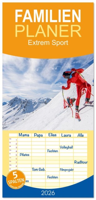 Familienplaner 2026 - Extrem Sport mit 5 Spalten (Wandkalender, 21 x 45 cm) CALVENDO - Christa Kramer
