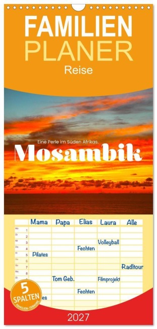 Familienplaner 2027 - Mosambik - Eine Perle im Süden Afrikas. mit 5 Spalten (Wandkalender, 21 x 45 cm) CALVENDO - Sf Sf