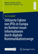 Cover-Bild zum Titel 'Stilisierte Fakten von IPOs in Europa im Kontext neuer Informationen durch digitale Kommunikationswege' von 'Tim Friedhoff'