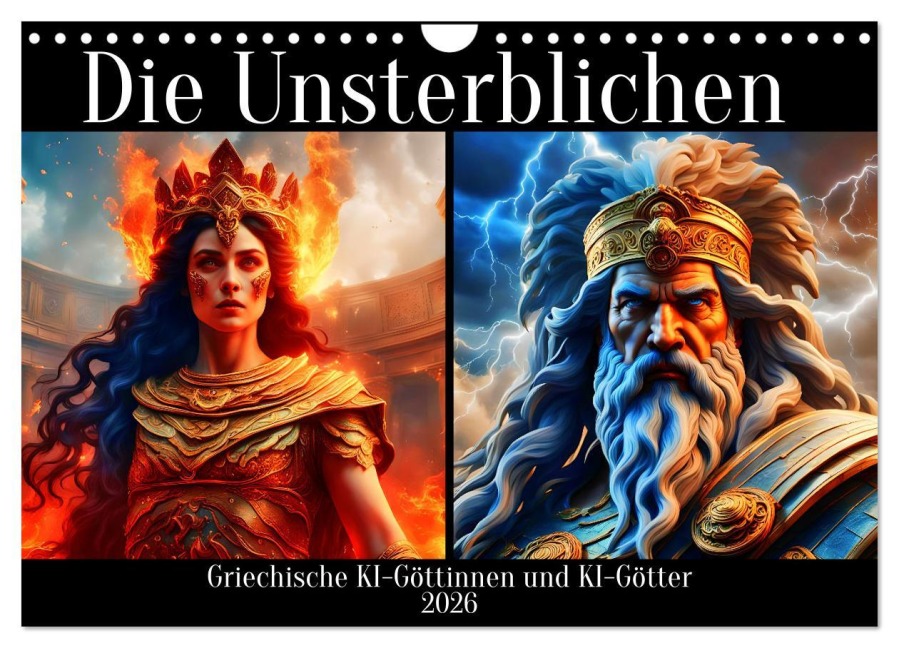 Die Unsterblichen - Griechische KI-Göttinnen und KI-Götter (Wandkalender 2026 DIN A4 quer), CALVENDO Monatskalender - Katharina Stachanczyk