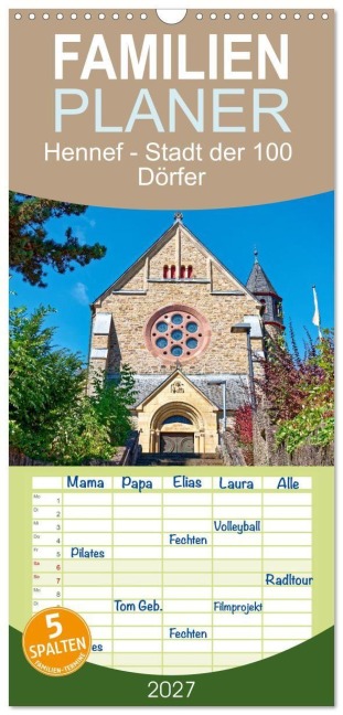 Familienplaner 2027 - Hennef - Stadt der 100 Dörfer mit 5 Spalten (Wandkalender, 21 x 45 cm) CALVENDO - Rupert Kowalski