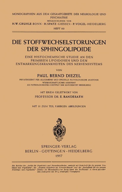 Die Stoffwechselstörungen der Sphingolipoide - P. B. Diezel