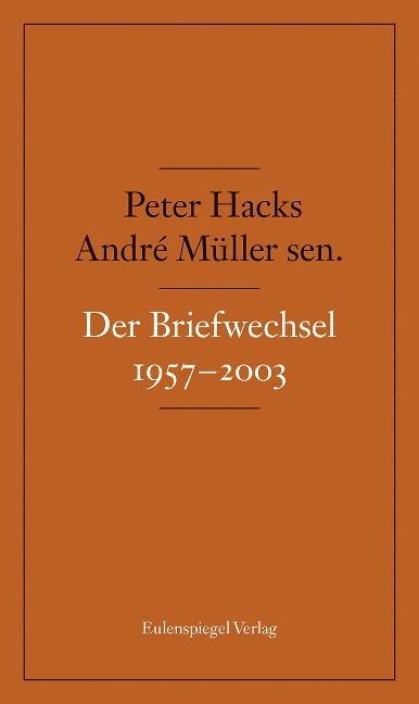 Der Briefwechsel 1957-2003 - André Müller, Peter Hacks