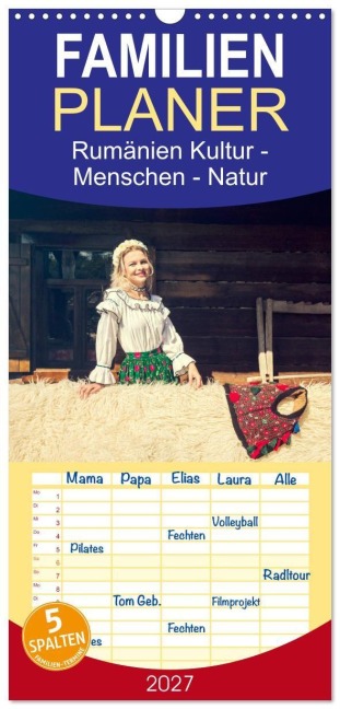 Familienplaner 2027 - Rumänien Kultur - Menschen - Natur mit 5 Spalten (Wandkalender, 21 x 45 cm) CALVENDO - Ruth Und Jürgen Haberhauer