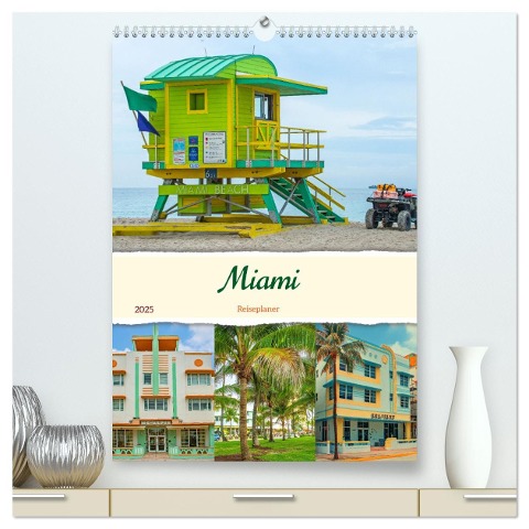 Miami - Reiseplaner (hochwertiger Premium Wandkalender 2025 DIN A2 hoch), Kunstdruck in Hochglanz - Nina Schwarze