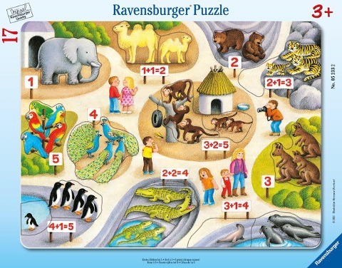 Ravensburger Kinderpuzzle - Erstes Zählen bis 5 - 8-17 Teile Rahmenpuzzle für Kinder ab 3 Jahren - 