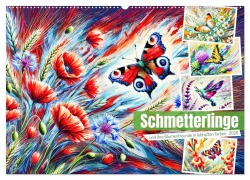 Cover-Bild zum Titel 'Schmetterlinge und ihre Blumenfreunde in lebhaften Farben (Wandkalender 2026 DIN A2 quer), CALVENDO Monatskalender' von 'Anja Frost'