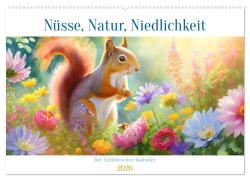 Cover-Bild zum Titel 'Der Eichhörnchen-Kalender (Wandkalender 2026 DIN A2 quer), CALVENDO Monatskalender' von 'Motomi Ai'