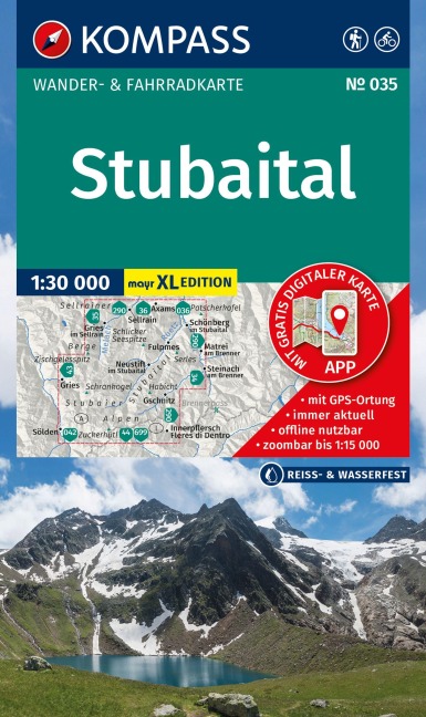 KOMPASS Wanderkarte 035 Stubaital 1:30.000 - 
