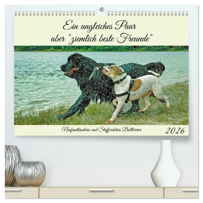 Ein ungleiches Paar aber "ziemlich beste Freunde" (hochwertiger Premium Wandkalender 2026 DIN A2 quer), Kunstdruck in Hochglanz - Claudia Kleemann