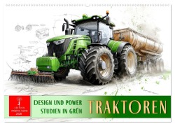 Traktoren - Design und Power Studien in Grün (Wandkalender 2026 DIN A2 quer), CALVENDO Monatskalender - Peter Roder
