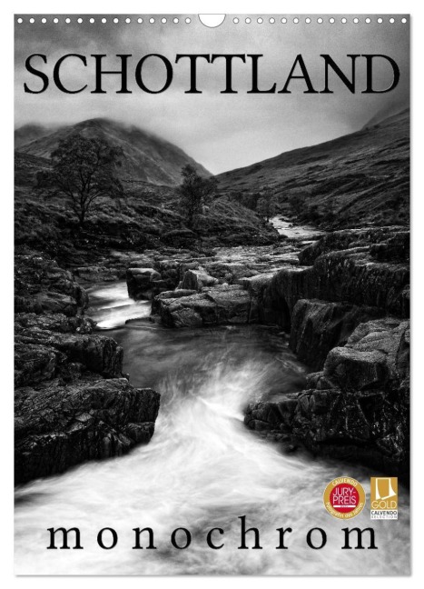 Schottland Monochrom (Wandkalender 2027 DIN A3 hoch), CALVENDO Monatskalender - Martina Cross