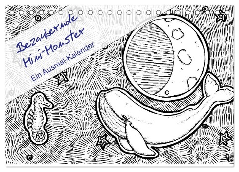 Bezaubernde Mini-Monster - Ein Ausmal-Kalender (Tischkalender 2024 DIN A5 quer), CALVENDO Monatskalender - Benita Zabel