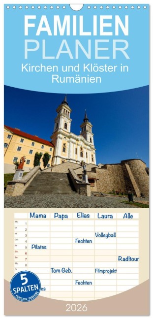 Familienplaner 2026 - Kirchen und Klöster in Rumänien mit 5 Spalten (Wandkalender, 21 x 45 cm) CALVENDO - Roland Brack