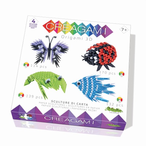 CREAGAMI - Origami 3D 4er Set Tiere 555 Teile - 