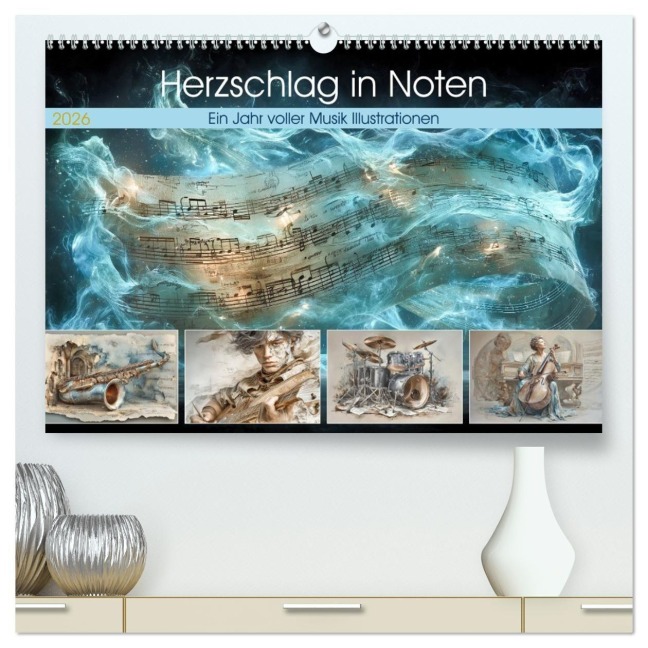 Herzschlag in Noten (hochwertiger Premium Wandkalender 2026 DIN A2 quer), Kunstdruck in Hochglanz - Steffen Gierok-Latniak