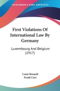 Cover-Bild zum Titel 'First Violations Of International Law By Germany' von 'Louis Renault'