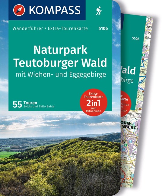 KOMPASS Wanderführer Naturpark Teutoburger Wald mit Wiehen- und Eggegebirge, 55 Touren mit Extra-Tourenkarte - Silvia und Thilo Behla