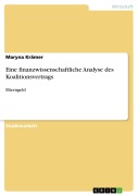 Cover-Bild zum Titel 'Eine finanzwissenschaftliche Analyse des Koalitionsvertrags' von 'Maryna Krämer'