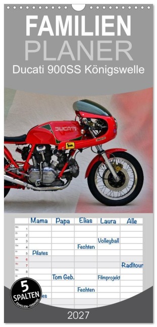 Familienplaner 2027 - Ducati 900SS Königswelle mit 5 Spalten (Wandkalender, 21 x 45 cm) CALVENDO - Ingo Laue