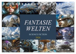 Cover-Bild zum Titel 'Fantasie Welten - Science Fiction (Tischkalender 2026 DIN A5 quer), CALVENDO Monatskalender' von 'Dirk Meutzner'