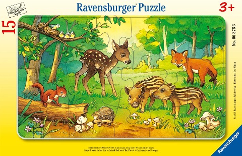 Tierkinder des Waldes. Rahmenpuzzle 15 Teile - 