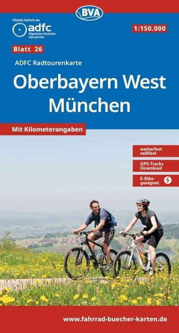 BVA ADFC Radtourenkarte Oberbayern West München 1:150.000 - 