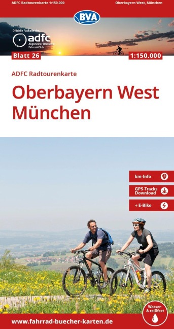 BVA ADFC Radtourenkarte Oberbayern West München 1:150.000 - 