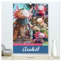 Axolotl. Lustiger Schwanzlurch mit Superkräften (hochwertiger Premium Wandkalender 2025 DIN A2 hoch), Kunstdruck in Hochglanz - Rose Hurley