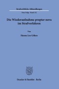 Cover-Bild zum Titel 'Die Wiederaufnahme propter nova im Strafverfahren' von 'Hanna Lea Göken'