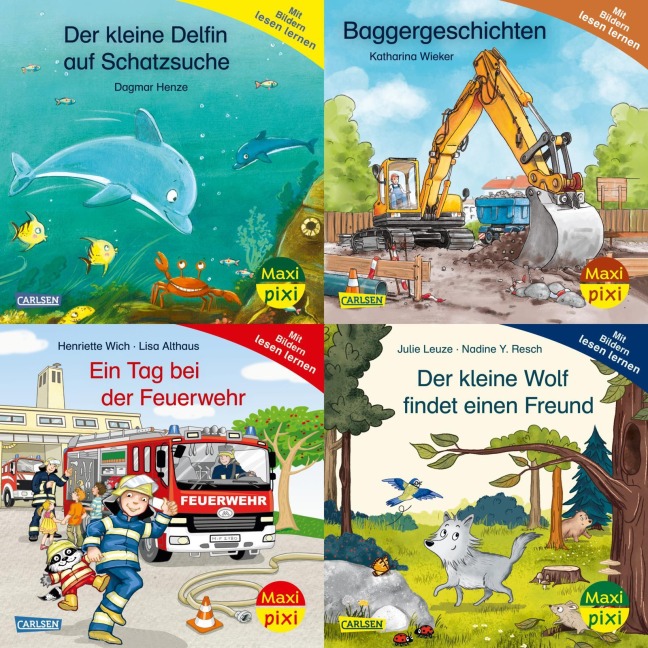 Maxi-Pixi-4er-Set 118: Mit Bildern lesen lernen (4x1 Exemplar) - Diverse