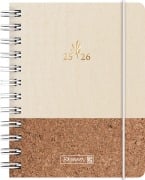 BRUNNEN Schülerkalender (2025/2026) "Naturality", 1 Seite = 1 Tag, A6, 352 Seiten, Textil-Einband - 