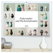 Cover-Bild zum Titel 'Federzauber und Hochzeitsfreuden (hochwertiger Premium Wandkalender 2026 DIN A2 quer), Kunstdruck in Hochglanz' von 'Anne Seltmann'