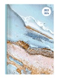 Collegetimer Blue Marble 2023/2024 - Schüler-Kalender A6 (10x15 cm) - Marmor - Day By Day - 352 Seiten - Terminplaner - Notizbuch - Alpha Edition - 