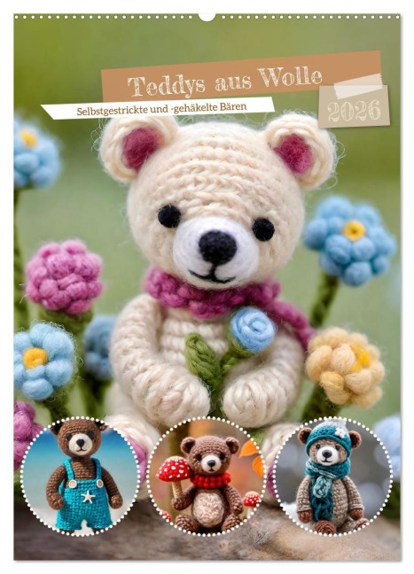 Teddys aus Wolle (Wandkalender 2026 DIN A2 hoch), CALVENDO Monatskalender - Steffani Lehmann