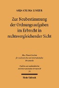 Cover-Bild zum Titel 'Zur Neubestimmung der Ordnungsaufgaben im Erbrecht in rechtsvergleichender Sicht' von 'Anja Linker'