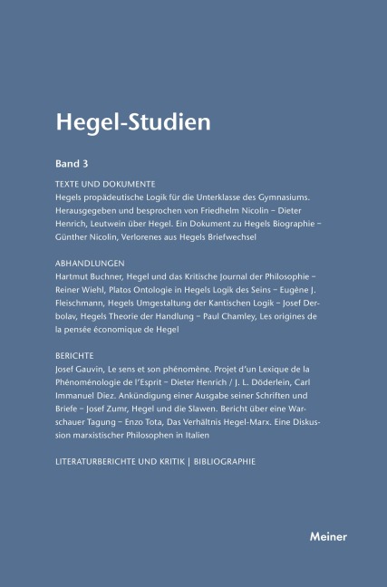 Hegel-Studien / Hegel-Studien - 