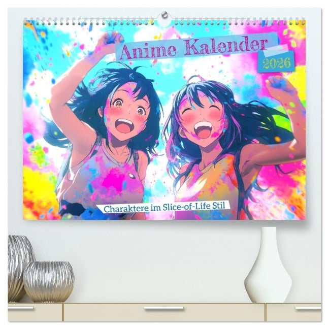 Anime Kalender - Charaktere im Slice-of-Life Stil (hochwertiger Premium Wandkalender 2026 DIN A2 quer), Kunstdruck in Hochglanz - Mb Fotografie