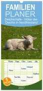 Cover-Bild zum Titel 'Familienplaner 2027 - Deichschafe - Hüter der Deiche in Nordfriesland mit 5 Spalten (Wandkalender, 21 x 45 cm) CALVENDO' von 'Manuela Falke'