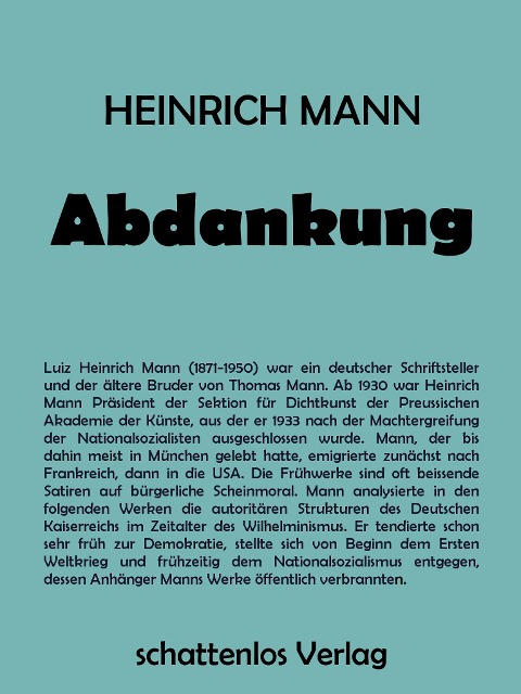 Abdankung - Heinrich Mann