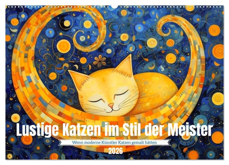 Lustige Katzen im Stil der Meister (Wandkalender 2026 DIN A2 quer), CALVENDO Monatskalender - Kerstin Waurick
